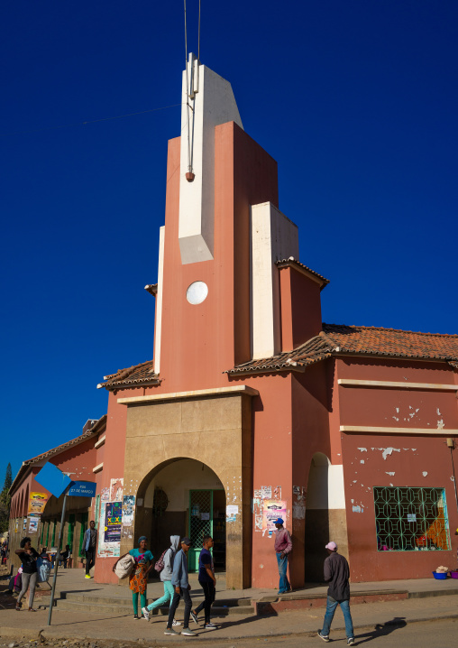 Old portuguese colonial central market entrance, Huila Province, Lubango, Angola