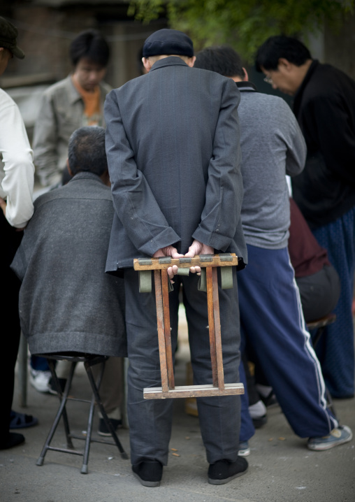 Man Playing Chess In The Street, Beijing, China