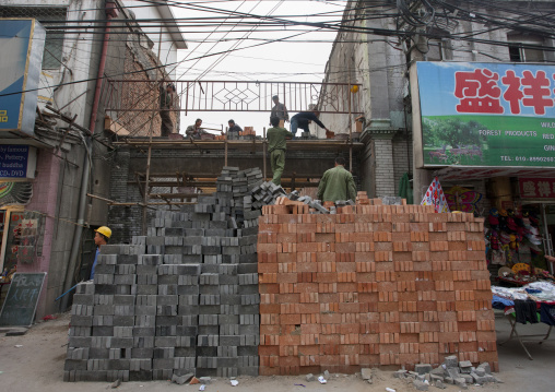 Manual Worker On A Contruction Site, Beijing, China