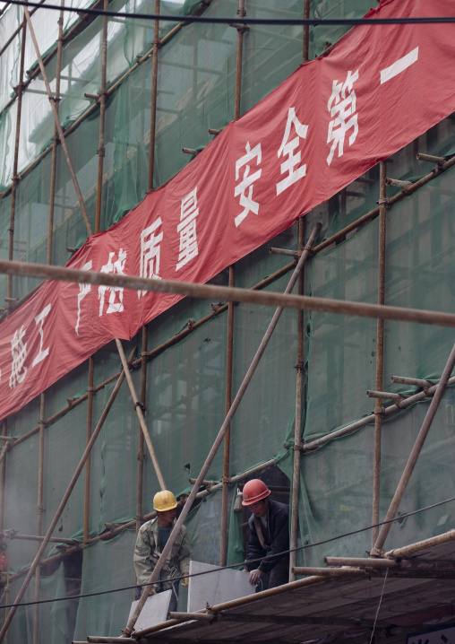 Manual Worker On A Contruction Site, Beijing, China