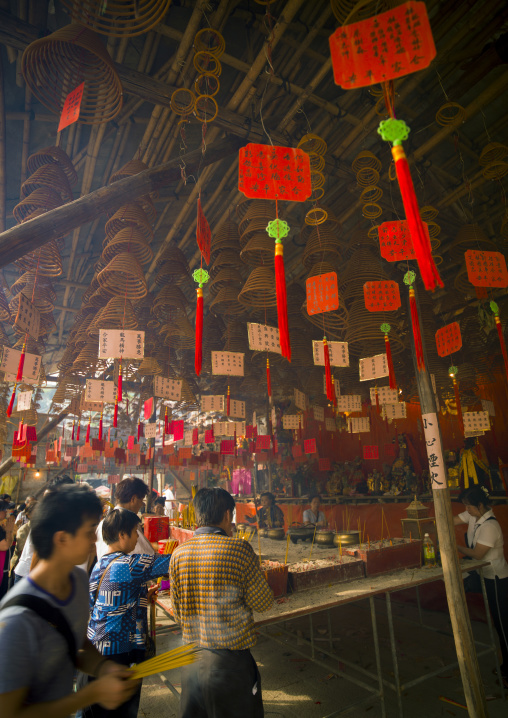 Incense Sticks Burning In Kwan Kung Pavilion On Chueng Chau, Hong Kong, China