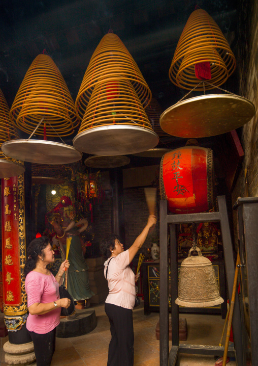 Incense Sticks Burning In Kwan Kung Pavilion On Chueng Chau, Hong Kong, China