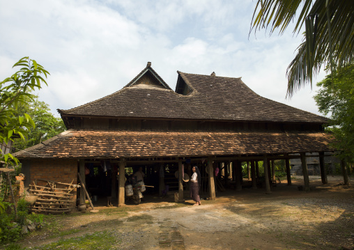 Dai Style Wood House, Menglun, Xishuangbanna Region, Yunnan Province, China