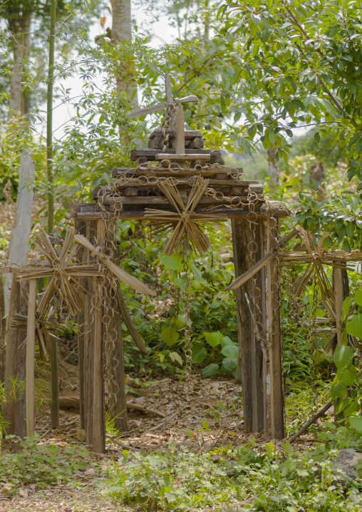 Sacred Wood Gate In Jinuo Minority, Yunnan Province, China