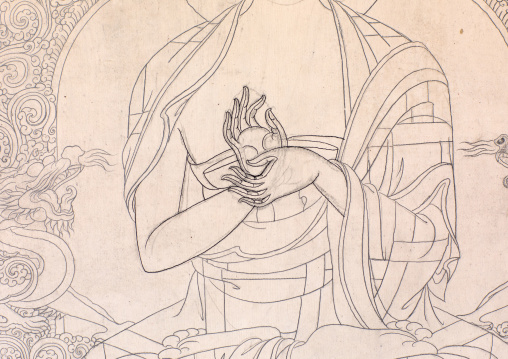 Thangka painting in progress
, Qinghai province, Wutun, China