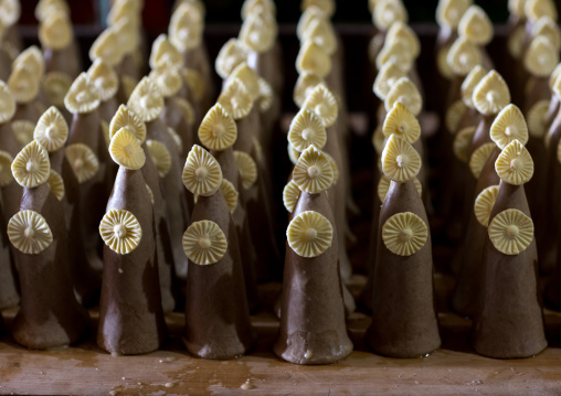 Yak butter offerings in Wutun si monastery, Qinghai province, Wutun, China