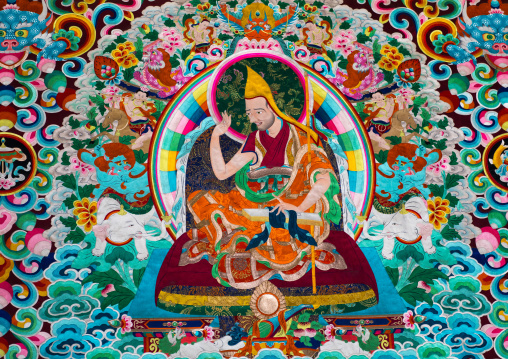 Thangka in Rongwo monastery, Tongren County, Longwu, China