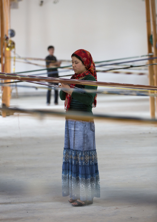 Uyghur Worker In A Silk Factory, Hotan, Xinjiang Uyghur Autonomous Region, China