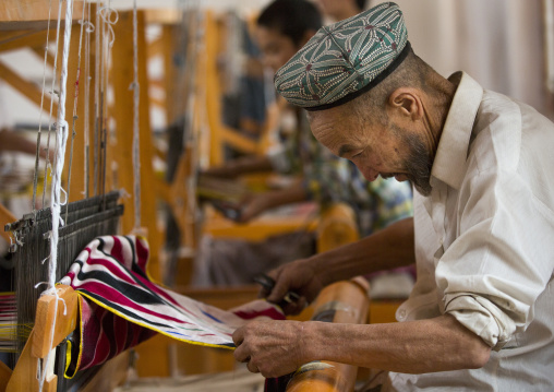 Uyghur Worker In A Silk Factory, Hotan, Xinjiang Uyghur Autonomous Region, China