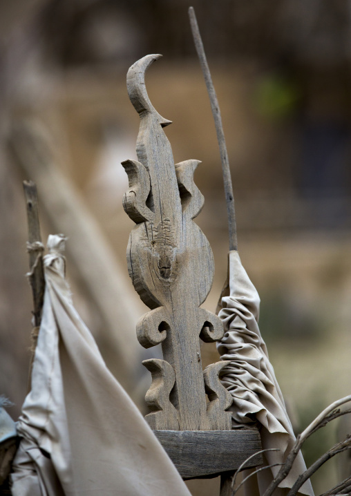 Detail Of Wooden Sculpture At Imam Asim Tomb In The Taklamakan Desert, Xinjiang Uyghur Autonomous Region, China