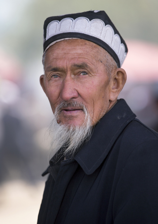 Old Uyghur Man In Serik Buya Market, Yarkand, Xinjiang Uyghur Autonomous Region, China