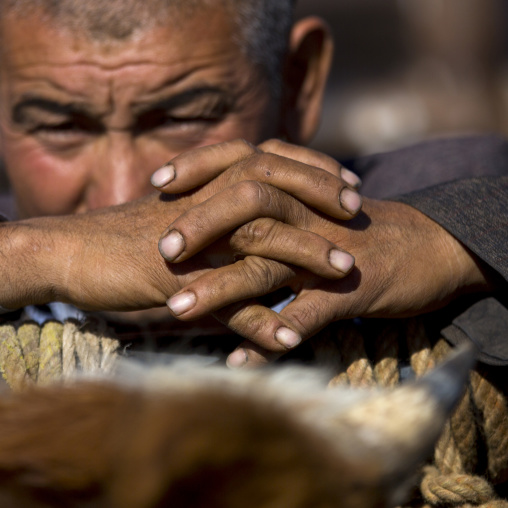 Uyghur Man In Kashgar Animal Market, Xinjiang Uyghur Autonomous Region, China