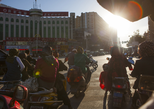 electric scooters in Modern Part Of Kashgar, Xinjiang Uyghur Autonomous Region, China