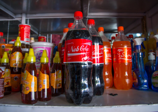 Fake cocal cola in the market, Badakhshan province, Ishkashim, Afghanistan