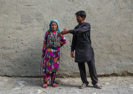 Afghan couple with traditional clothing, Badakhshan province, Khandood, Afghanistan