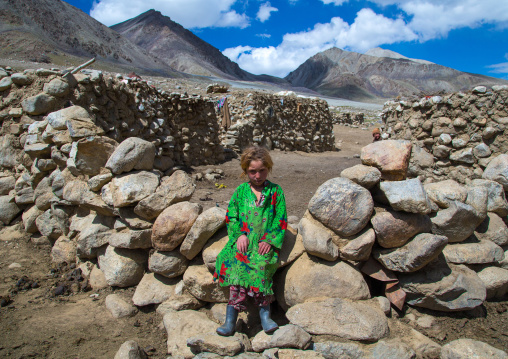 Wakhi nomad girl with blonde hair, Big pamir, Wakhan, Afghanistan