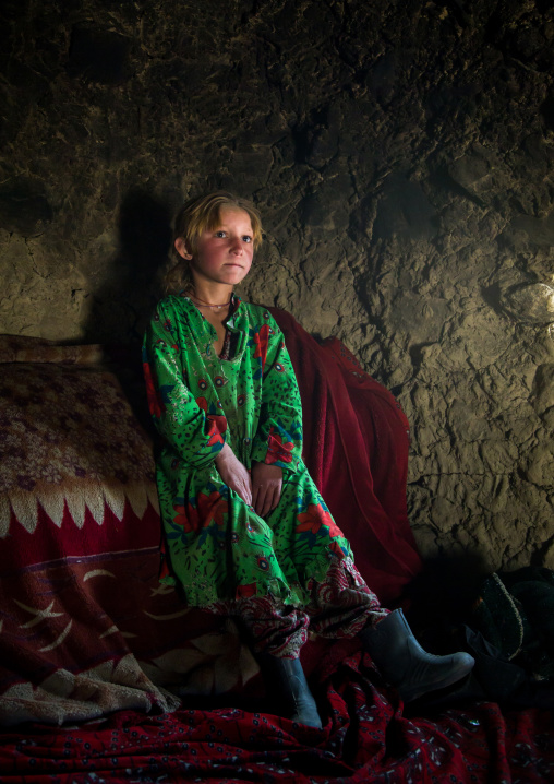 Wakhi nomad girl with blonde hair, Big pamir, Wakhan, Afghanistan