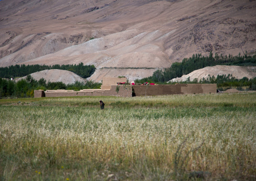 Pamiri house in front of a mountain, Badakhshan province, Zebak, Afghanistan