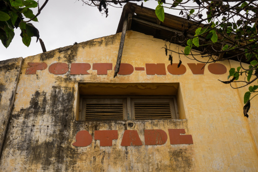 Benin, West Africa, Porto-Novo, old french colonial building