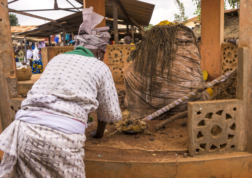 Benin, West Africa, Adjara, legba fetish on a market