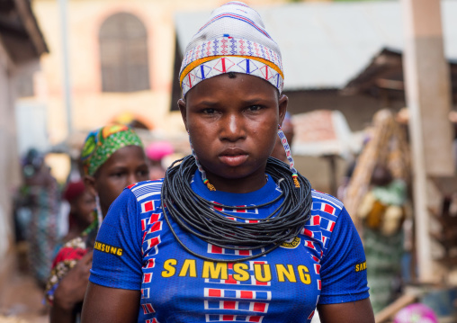 Benin, West Africa, Copargo, a beautiful tattooed fulani peul tribe woman