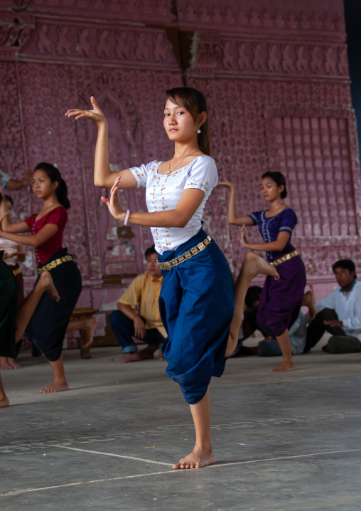 Cambodian dancers during a training session of the National ballet, Phnom Penh province, Phnom Penh, Cambodia