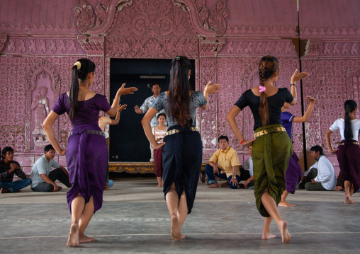 Cambodian dancers during a training session of the National ballet, Phnom Penh province, Phnom Penh, Cambodia