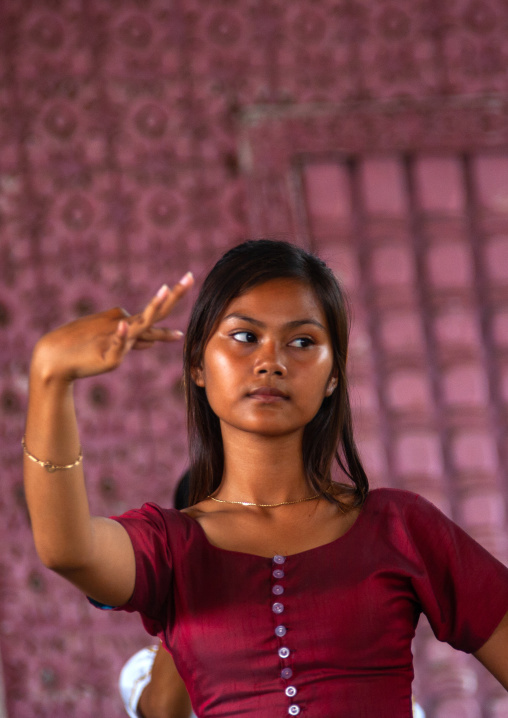 Cambodian dancer during a training session of the National ballet, Phnom Penh province, Phnom Penh, Cambodia