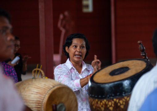 Teacher during a training session of the national ballet, Phnom Penh province, Phnom Penh, Cambodia