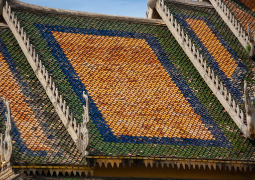 The throne hall roof inside the royal palace complex, Phnom Penh province, Phnom Penh, Cambodia