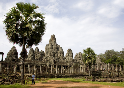 The bayon khmer temple at angkor, Siem Reap Province, Angkor, Cambodia