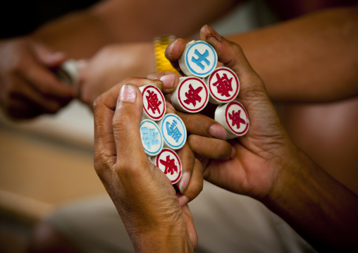 Cambodian men playing board game xiangqi or chinese chess, Phnom Penh province, Phnom Penh, Cambodia