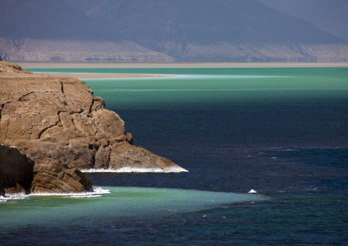 Lake Assal Crater Lake With Its Salt Pans, Afar Depression, Djibouti