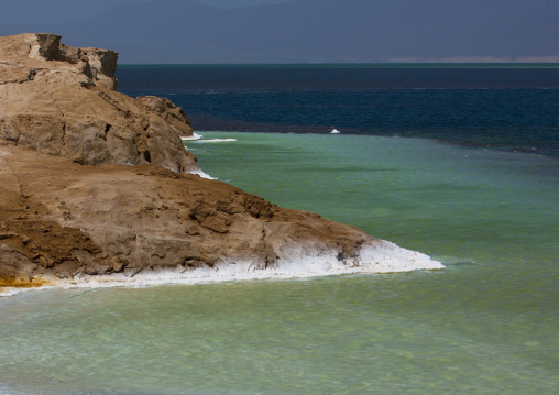 Lake Assal Crater Lake With Its Salt Pans, Afar Depression, Djibouti