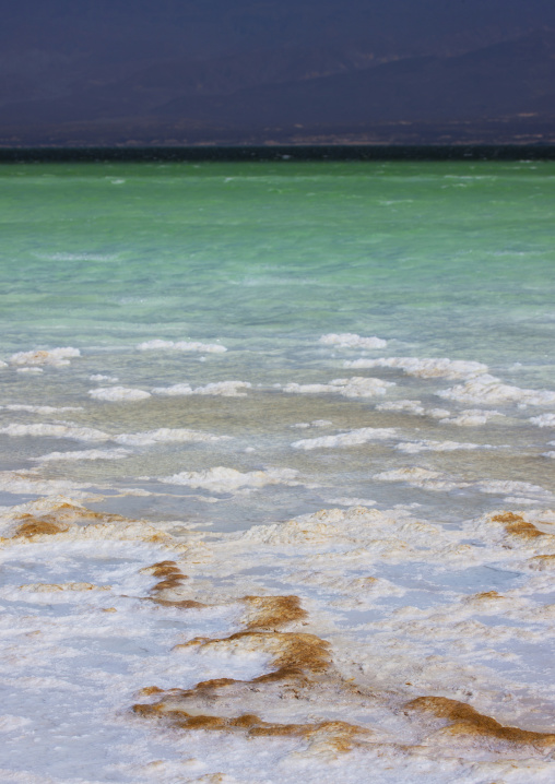 Lake Assal Crater Lake With Its Salt Pans, Afar Depression, Djibouti