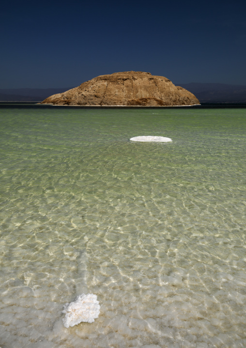 Lake Assal Crater Lake With Its Salt Pans, Afar Depression, Djibouti