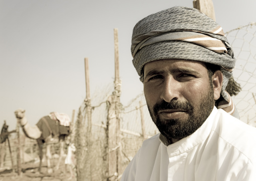 Rashaida Man In Camel Market In Al Ain, Emirates