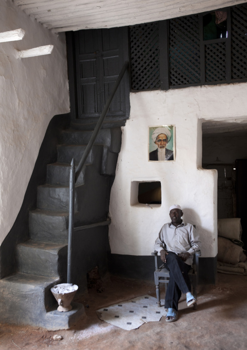 Portrait Of A Man In Emir Nur House In The Old Town Of Harar, Ethiopia