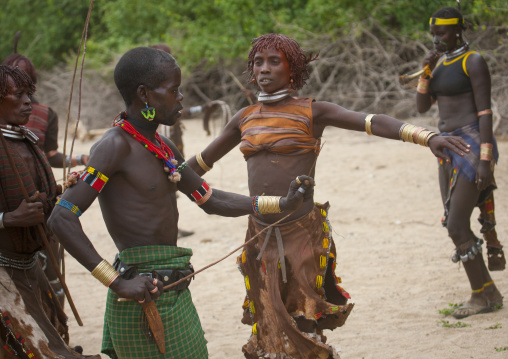 Whipping Of A Hamer Woman During Bull Leaping Ceremony, Omo Valley, Ethiopia