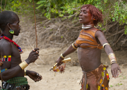 Whipping Of A Hamer Woman In Pain During Bull Leaping Ceremony, Omo Valley, Ethiopia