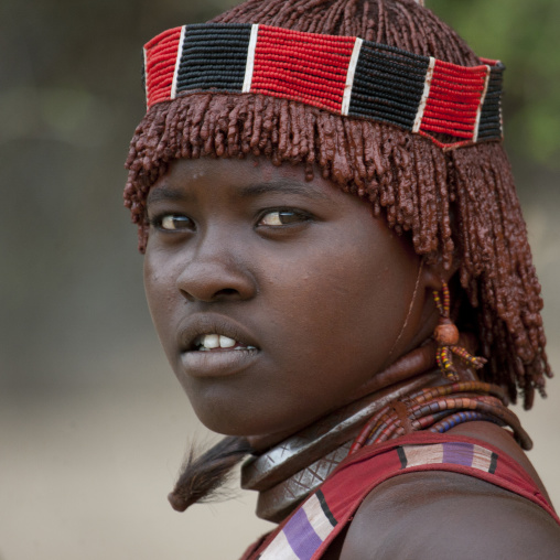 Hamer Tribe Woman Celebrating Bull Jumping Ceremony, Omo Valley, Ethiopia