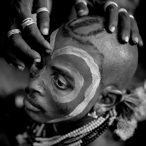 Whippers Making Up During Bull Jumping Ceremony In Hamer Tribe, Omo Valley, Ethiopia