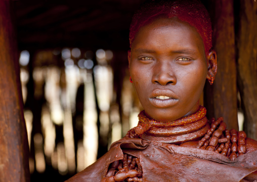 Utah Woman From Hamer Tribe In Her Hut, Omo Valley, Ethiopia