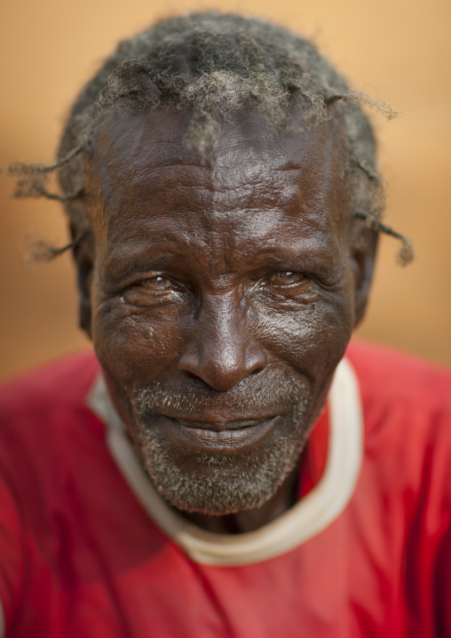 Senior Banna Man Portrait With Ill Eyes And Clay Bud Back Of Head Omo Valley Ethiopia