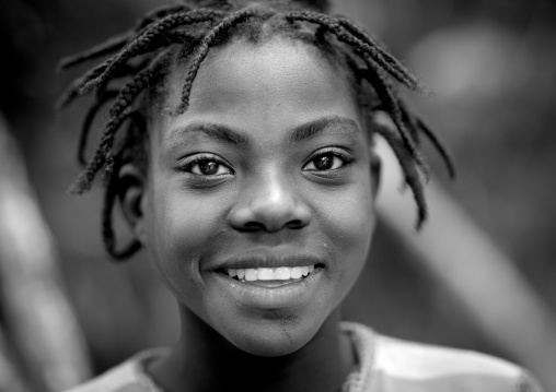 Portrait of ari teenage girl in jinka omo valley Ethiopia