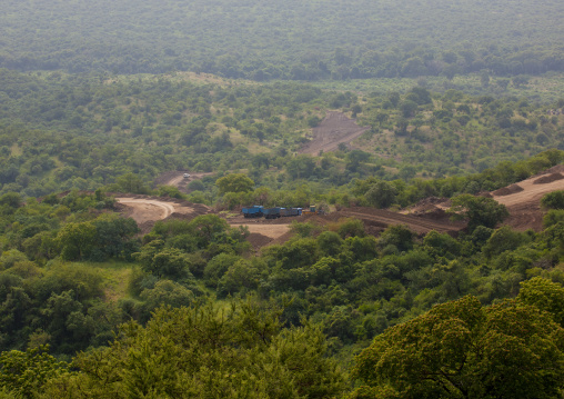 Coated Road Under Construction Landscape In Mago Park Omo Valley Ethiopia