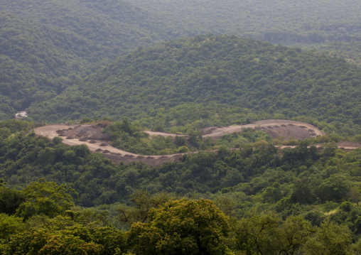 Coated Road Under Construction Landscape In Mago Park Ethiopia