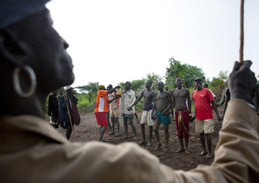 Bodi Man Leading Men Dance During Kael New Year Ceremony Omo Valley Ethiopia