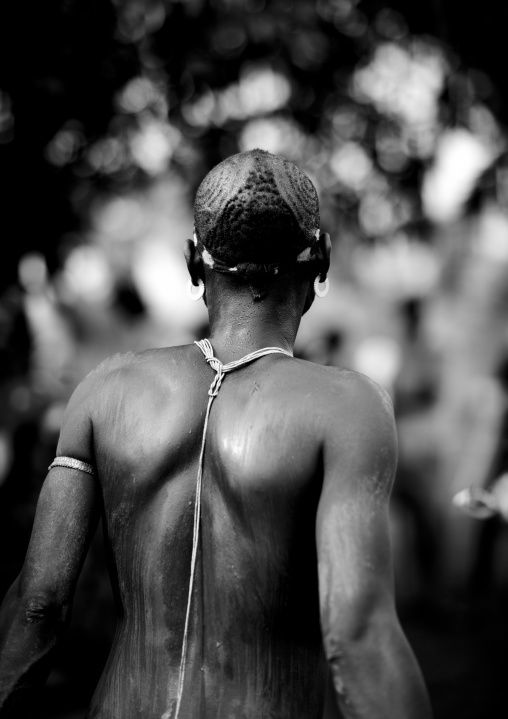 Original Hairstyle Back Of Bodi Man Kael New Year Ceremony Omo Valley Ethiopia