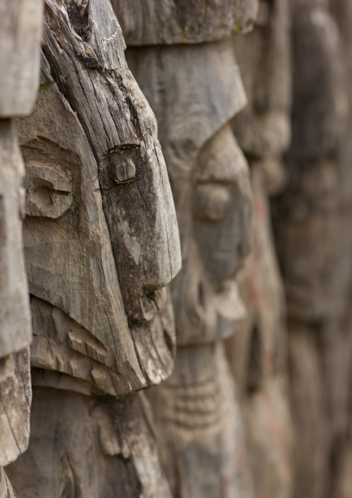 Waga Wooden Carved Sculptures Devoted To The Dead Konso Tribe Omo Valley Ethiopia